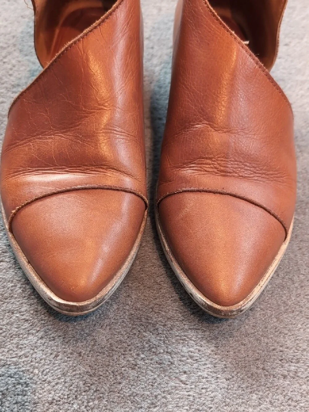 Free People Women's Royale Flat In Tan Brown Leather